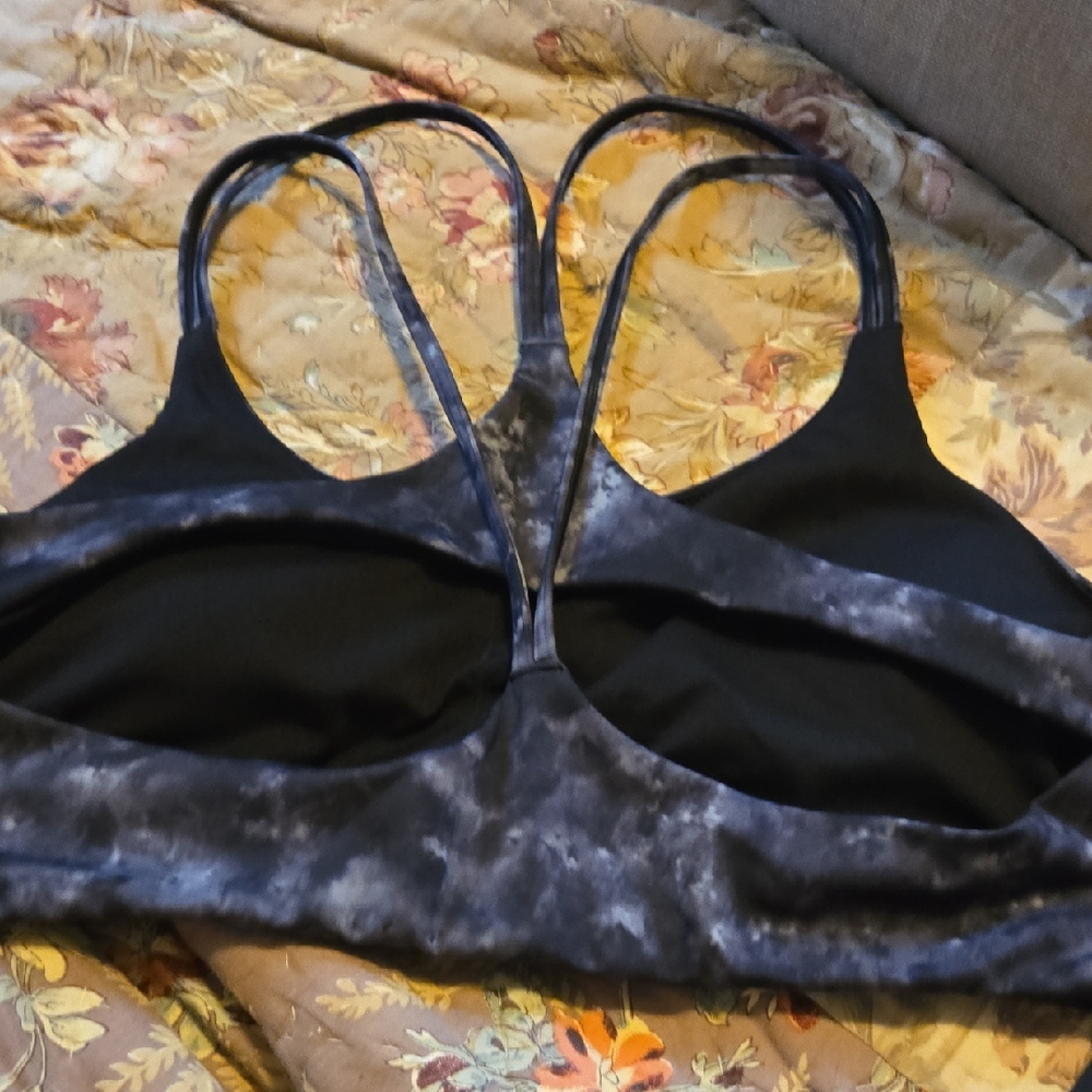 Women's Black and Gray Sports Bra